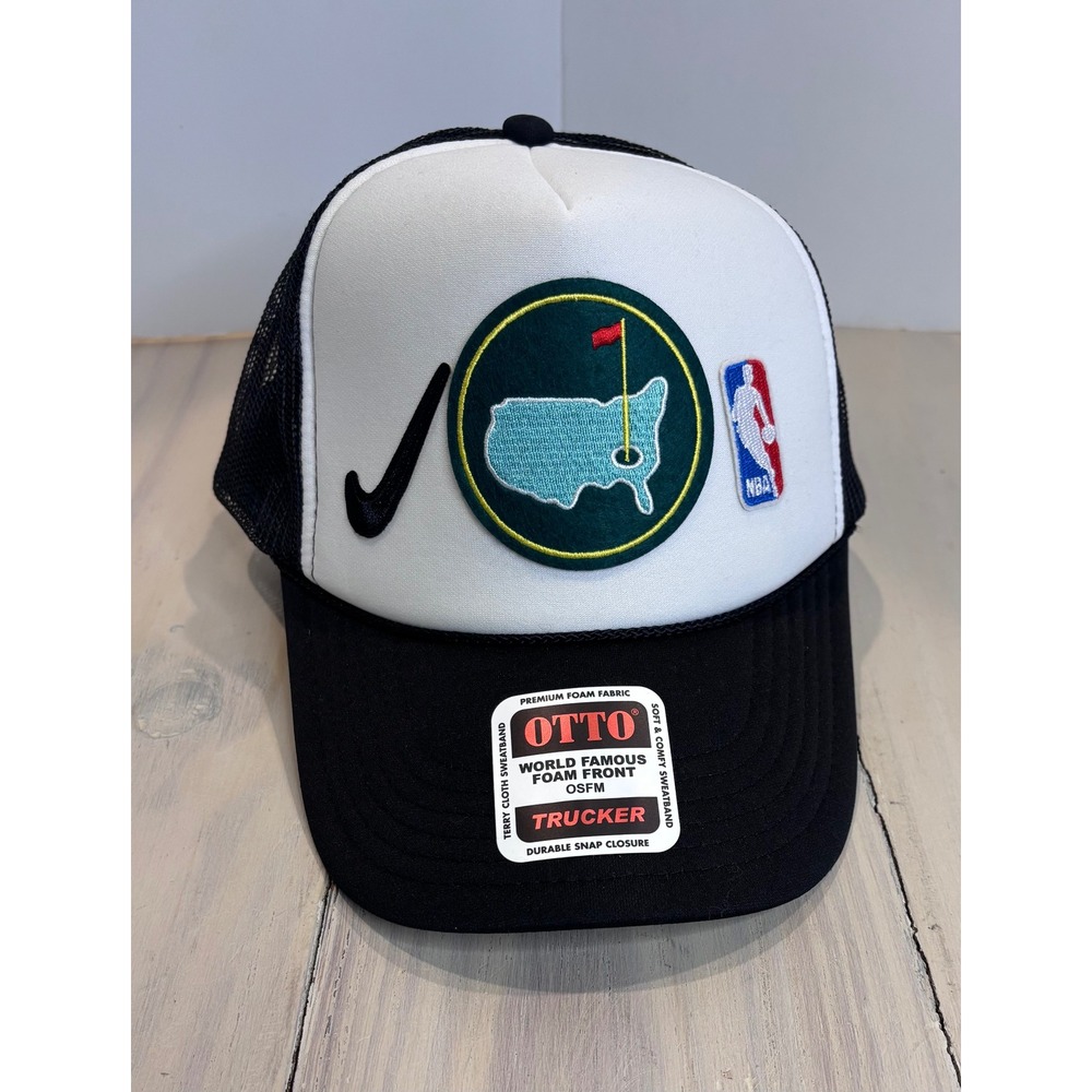 OTTO Masters Golf NBA Nike Mashup Trucker Hat‎ Black White Foam Snapback OSFM